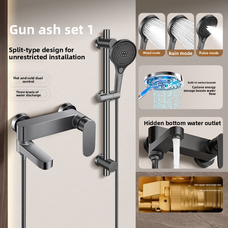 Plumbing - مجموعة صنبور دش نحاسي بالكامل مع