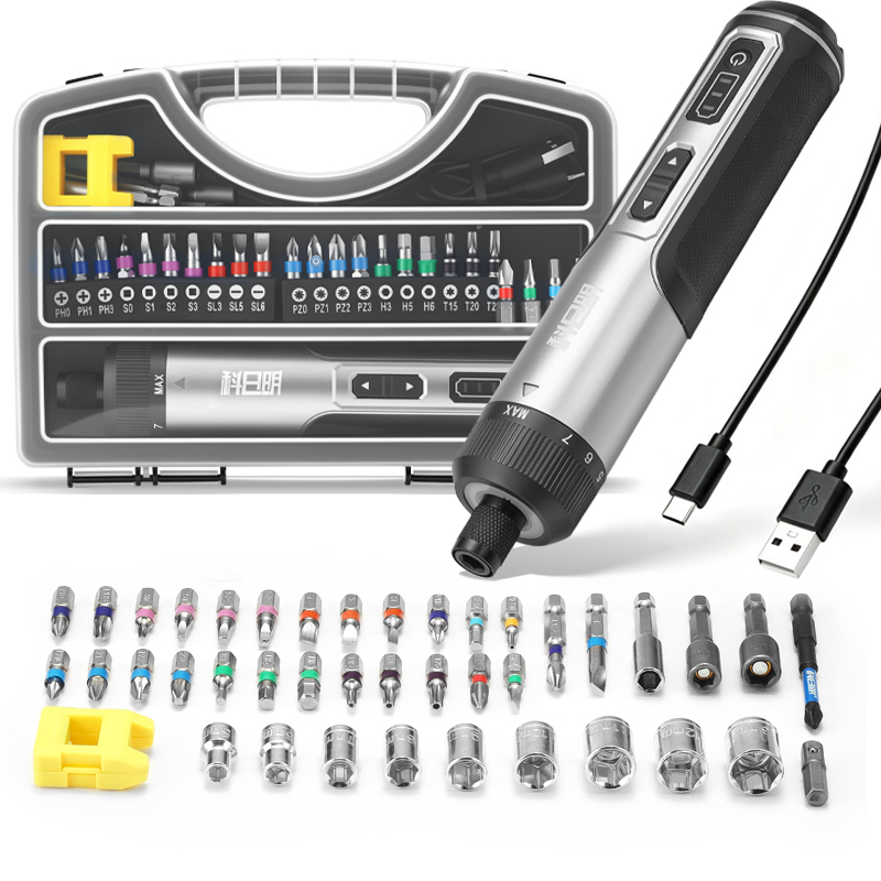 Electric Screwdriver Rechargeable Usb - مفك براغي كهربائي لاسلكي مع مجموعة