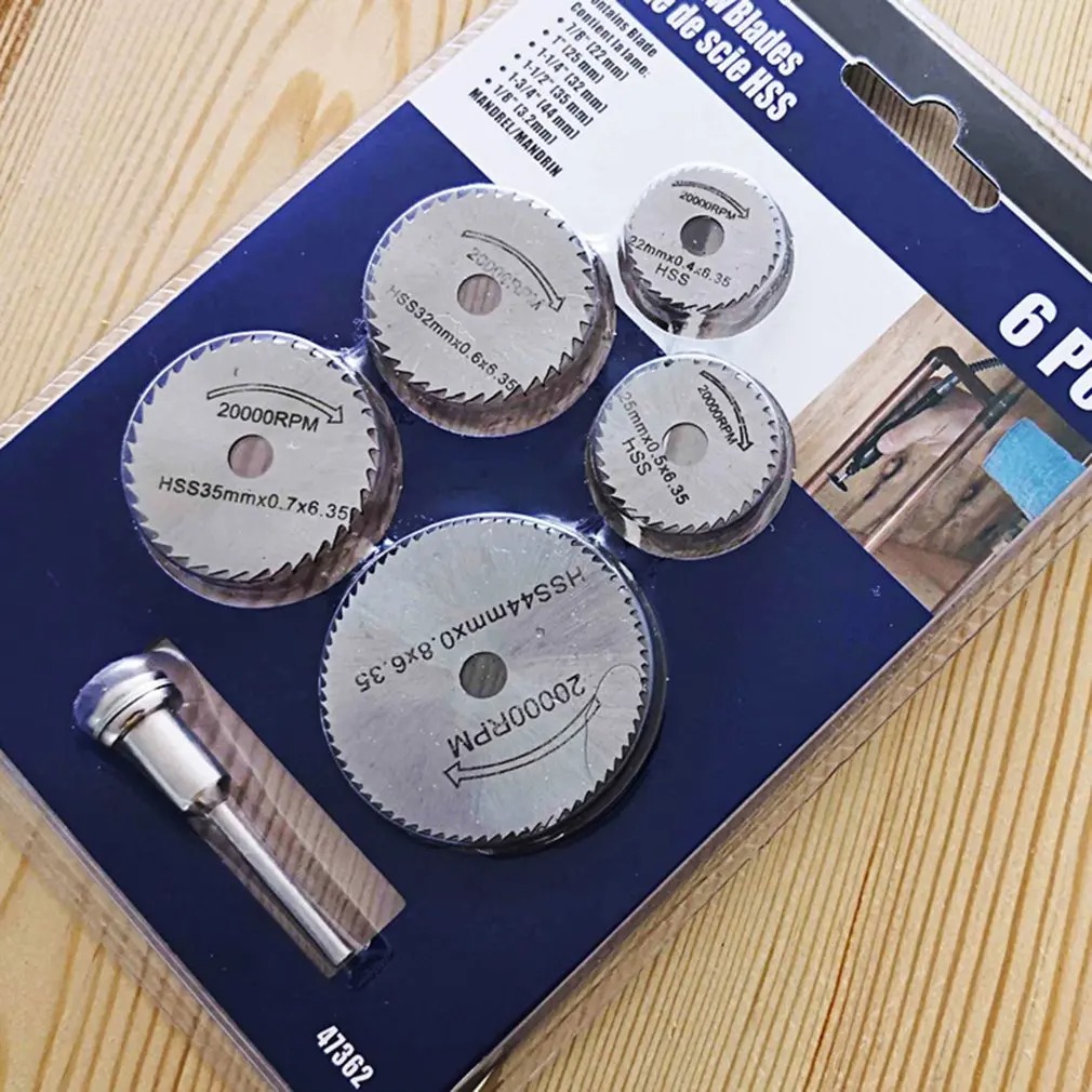 Cordless Rotary Tool Kit Accessories - 6 قطعة HSS شفرة منشار دائري