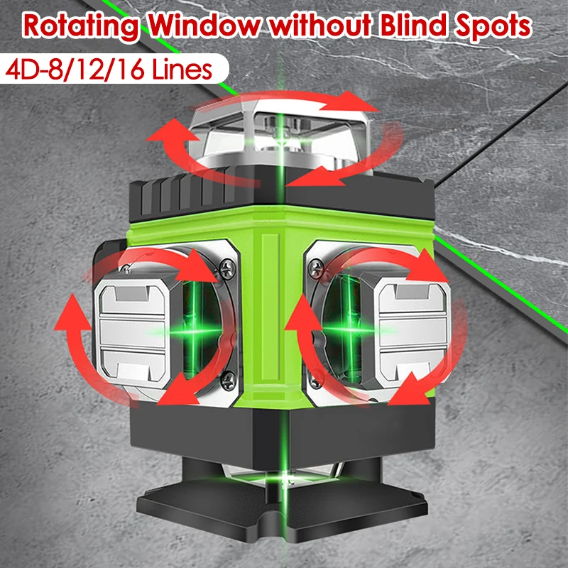Laser Level 16 Lines 4D Green - 8/12/16 خطوط مستوى الليزر 4D الخط