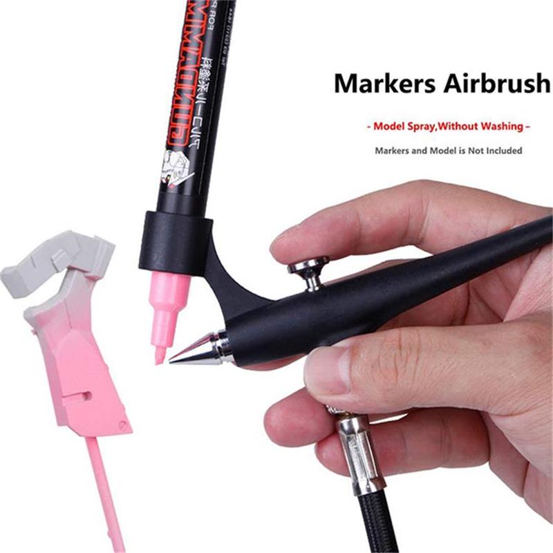 Airbrush Kit With Mini Compressor - البخاخة الصغيرة لقلم تحديد خفيف الوزن،