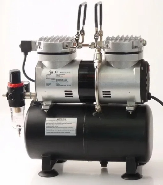 Airbrush Kit With Mini Compressor - طقم ضاغط هواء صغير AS196 مع