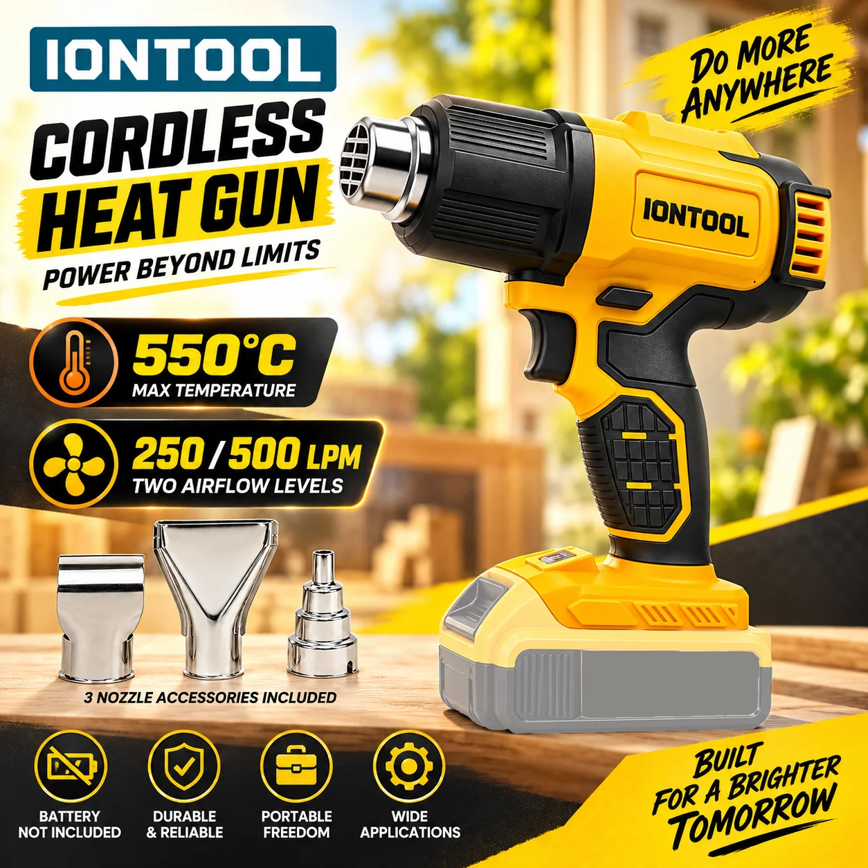 Cordless Heat Gun For Shrink Tubing - مسدس حراري لاسلكي من IONTOOL 550