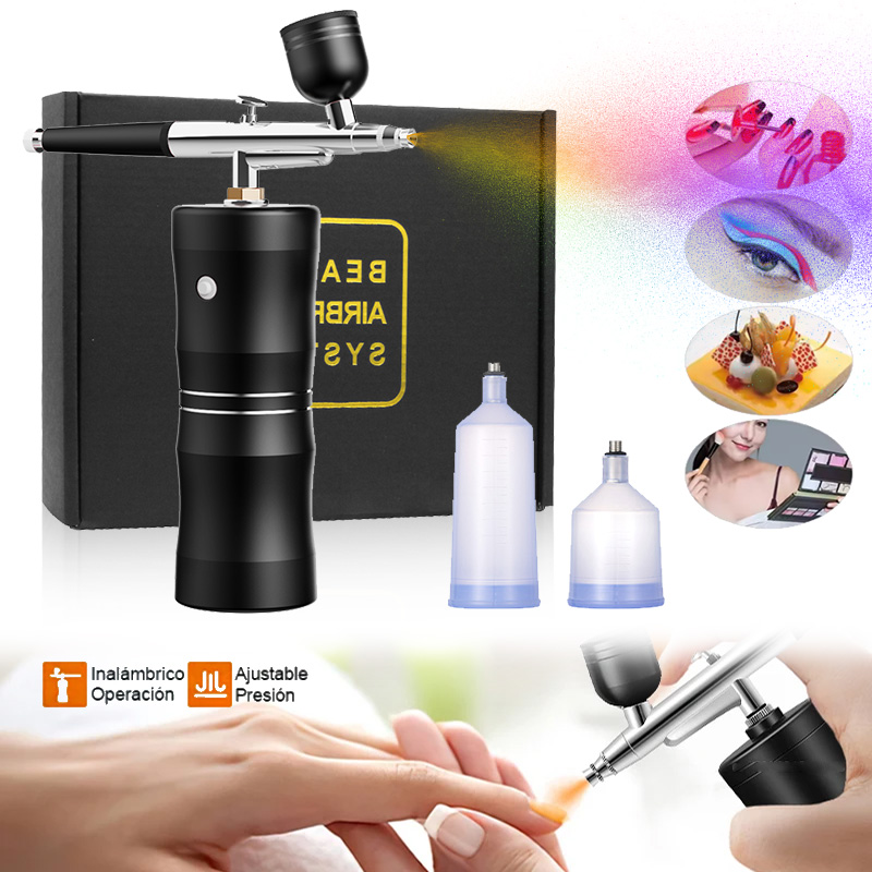 Airbrush Kit With Mini Compressor - الأكسجين رذاذ ضاغط الهواء الصغير عدة