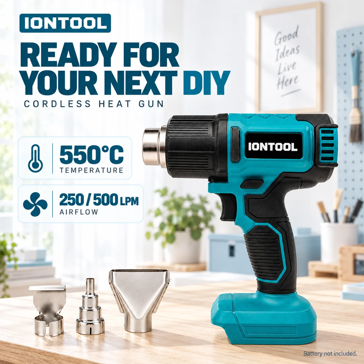 آيون تول 550 ℃   مسدس حراري لا - مراجعة Cordless Heat Gun For Shrink Tubing وسعره