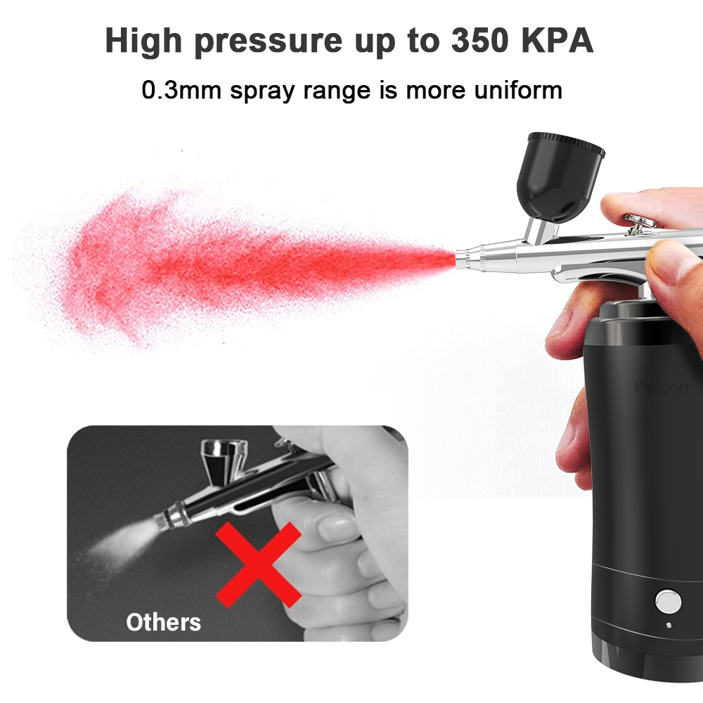مجموعة البخاخة اللاسلكية مع ضا - مراجعة Airbrush Kit With Mini Compressor وسعره