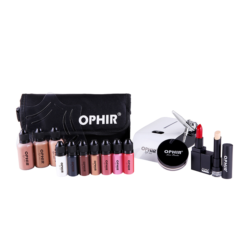 OPHIR Pro-مجموعة مكياج ، نظام  - مراجعة Airbrush Kit With Mini Compressor وسعره