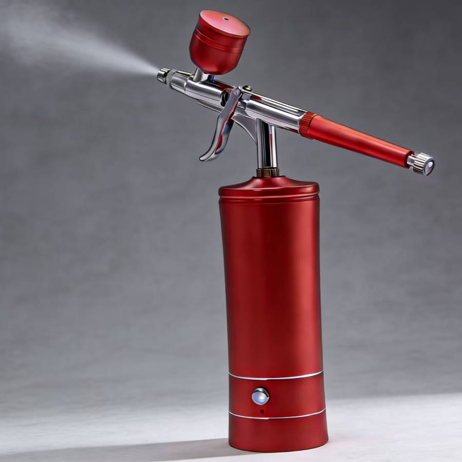 مسدس رش لاسلكي محمول قابل لإعا - مراجعة Airbrush Kit With Mini Compressor وسعره