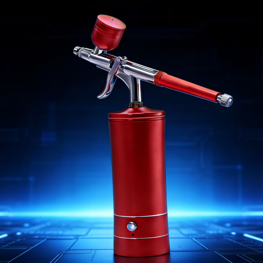 مسدس رش لاسلكي محمول قابل لإعا - مراجعة Airbrush Kit With Mini Compressor وسعره