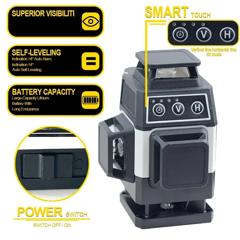 جهاز ليزر لمستوى 16 خط، أداة ل - مراجعة Laser Level 16 Lines 4D Green وسعره