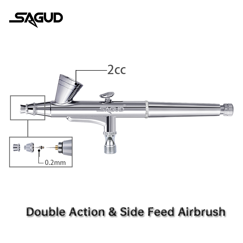 SAGUD البخاخة نموذج SD-135 0.2 - مراجعة Airbrush Kit With Mini Compressor وسعره
