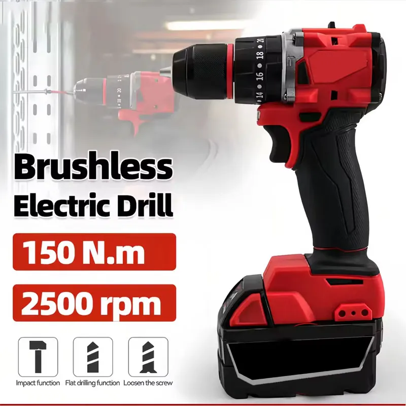 مثقاب كهربائي صغير بدون فرش، أ - مراجعة Brushless Cordless Electric Drill 18V وسعره